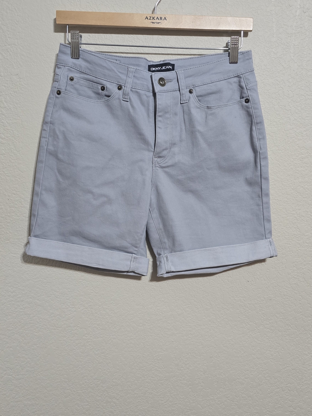 DKNY Light Gray Rolled-Cuff Women's Bermuda Shorts